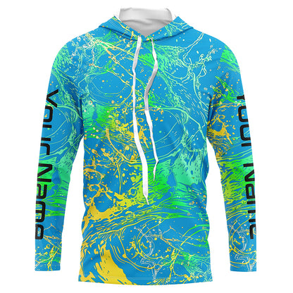 Water Splashing Camo Uv Protection Long Sleeve Fishing Shirts, Custom Performance Fishing Shirts IPHW5784