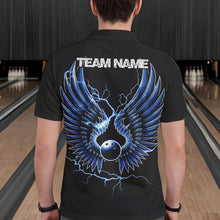 Load image into Gallery viewer, Blue Thunder Lightning Bowling Wings Custom Bowling Team Polo Shirts For Men IPHW8393