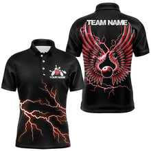 Load image into Gallery viewer, Red Thunder Lightning Bowling Wings Custom Bowling Team Polo Shirts For Men IPHW8394