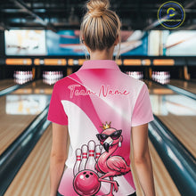 Load image into Gallery viewer, Sassy Classy Flamingo Queen Custom Women Bowling Shirt, Glamorous Bowlers Outfit IPHW11026