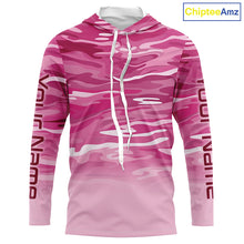 Load image into Gallery viewer, Pink Camo Custom Long Sleeve Tournament Performance Fishing Shirts For Charter Fishing Trip IPHW5797