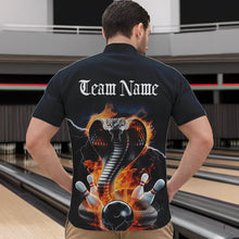 Load image into Gallery viewer, Custom Flame Cobra Snake Bowling Team Quarter-Zip Shirts For Men, Bowling Tournament Outfit IPHW8668