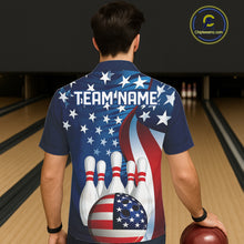 Load image into Gallery viewer, American Flag Custom Patriotic Bowling Shirts For Men And Women, Team Bowling League Shirts Uniform IPHW7555
