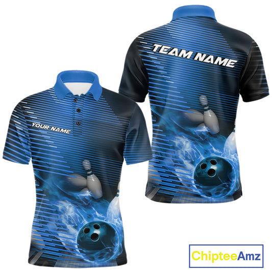 Custom Multi-Color Flame Bowling Tournament Shirts For Men, Women And Kid, Fire Bowling Jerseys IPHW9379