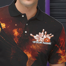 Load image into Gallery viewer, Custom Flame Eagle Bowling Polo Shirts For Men, Ealge Bowling Team Shirt With Name IPHW8447