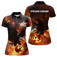 Load image into Gallery viewer, Custom Flame Eagle Bowling Polo Shirts For Women, Ealge Bowling Team Shirt With Name IPHW8447