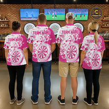 Load image into Gallery viewer, Custom Pink Splatter Dartboard Darts Team Shirt For Men, Dart League Jerseys For Players IPHW10596