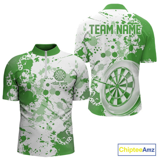 Custom Green Splatter Dartboard Darts Team Shirt For Men, Dart League Jerseys For Players IPHW10598
