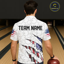 Load image into Gallery viewer, Personalized American Flag US Bowling Team Hawaiian Shirts For Men Patriotic Bowling Gifts IPHW5523