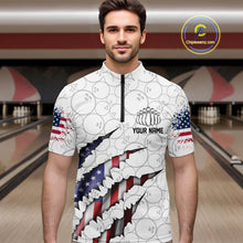 Load image into Gallery viewer, Personalized American Flag Bowling Team Shirts For Men And Women Patriotic Bowling Gifts IPHW5523