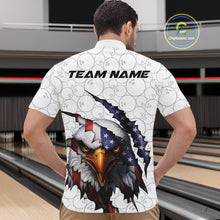 Load image into Gallery viewer, Custom Patriotic Eagle Men Bowling Team Shirt, US Flag Eagle Bowling League Shirt IPHW10190