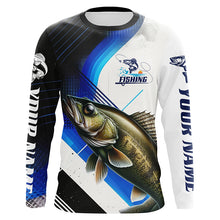 Load image into Gallery viewer, Custom Walleye Fishing Jerseys, Walleye Long Sleeve Tournament Fishing Shirts | Blue IPHW6284
