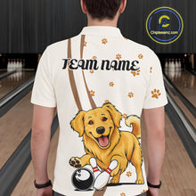 Load image into Gallery viewer, Custom Funny Golden Retriever Dog Men Bowling Team Shirt, Dog Lovers Bowling Uniform IPHW10209