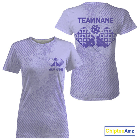 Custom Vintage Purple Pickleball Team T-Shirts For Women, Pickleball Jerseys IPHW9313