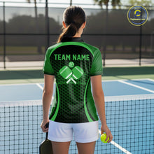 Load image into Gallery viewer, Custom Green Pickleball Shirts For Women, Women's Pickleball Outfit Pickleball Team Shirts IPHW10694