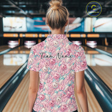 Load image into Gallery viewer, Custom Pastel Blue And Pink Butterfly Bowling Women Quarter-Zip Shirt, Ladies Outfit IPHW10930