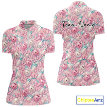 Load image into Gallery viewer, Custom Pastel Blue And Pink Butterfly Bowling Women Quarter-Zip Shirt, Ladies Outfit IPHW10930