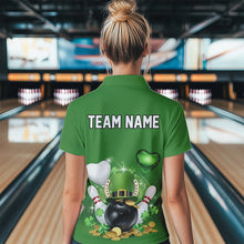 Load image into Gallery viewer, Custom Green St Patrick'S Day Bowling Team Quarter-Zip Shirts For Women IPHW8373