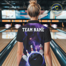 Load image into Gallery viewer, Custom Galaxy Bowling Polo Shirts For Women, Cosmic Bowling Team Jerseys IPHW9503
