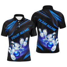 Load image into Gallery viewer, Custom Bowling Jerseys, Customize Blue Bowling Shirts For Men, Team Bowling Uniform IPHW6986