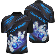 Load image into Gallery viewer, Custom Bowling Jerseys, Customize Blue Bowling Shirts For Men, Team Bowling Uniform IPHW6986