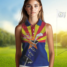 Load image into Gallery viewer, Custom Arizona State Flag Golf Club Patriotic Golf Team Shirt For Women, Golfer Outfits IPHW10583
