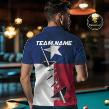 Load image into Gallery viewer, Custom Texas State Flag Silver Billiard Cue Patriotic Billiard 8 Ball Shirts For Men IPHW10587
