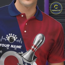 Load image into Gallery viewer, Custom Ohio State Flag Silver Bowling Ball And Pin Patriotic Bowling Shirts For Men IPHW10590