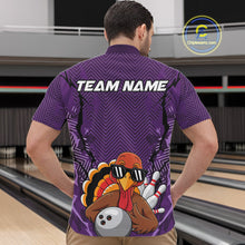 Load image into Gallery viewer, Purple Custom Funny Turkey Bowling Jerseys, Bowling Team League Shirt Men Bowlers Outfit IPHW10811