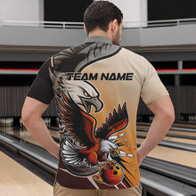 Load image into Gallery viewer, Custom Eagle Bowling Jerseys With Names, Orange Eagle Bowling League Men Quarter-Zip Shirts IPHW8762