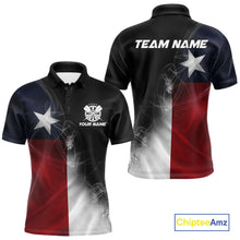 Load image into Gallery viewer, Custom Smoke Flame Texas Flag Patriotic Darts Shirt For Men, Dart League Team Jerseys IPHW10631