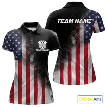 Load image into Gallery viewer, Custom Smoke Flame US Flag Patriotic Darts Shirt For Women, American Dart Team Jerseys IPHW10630