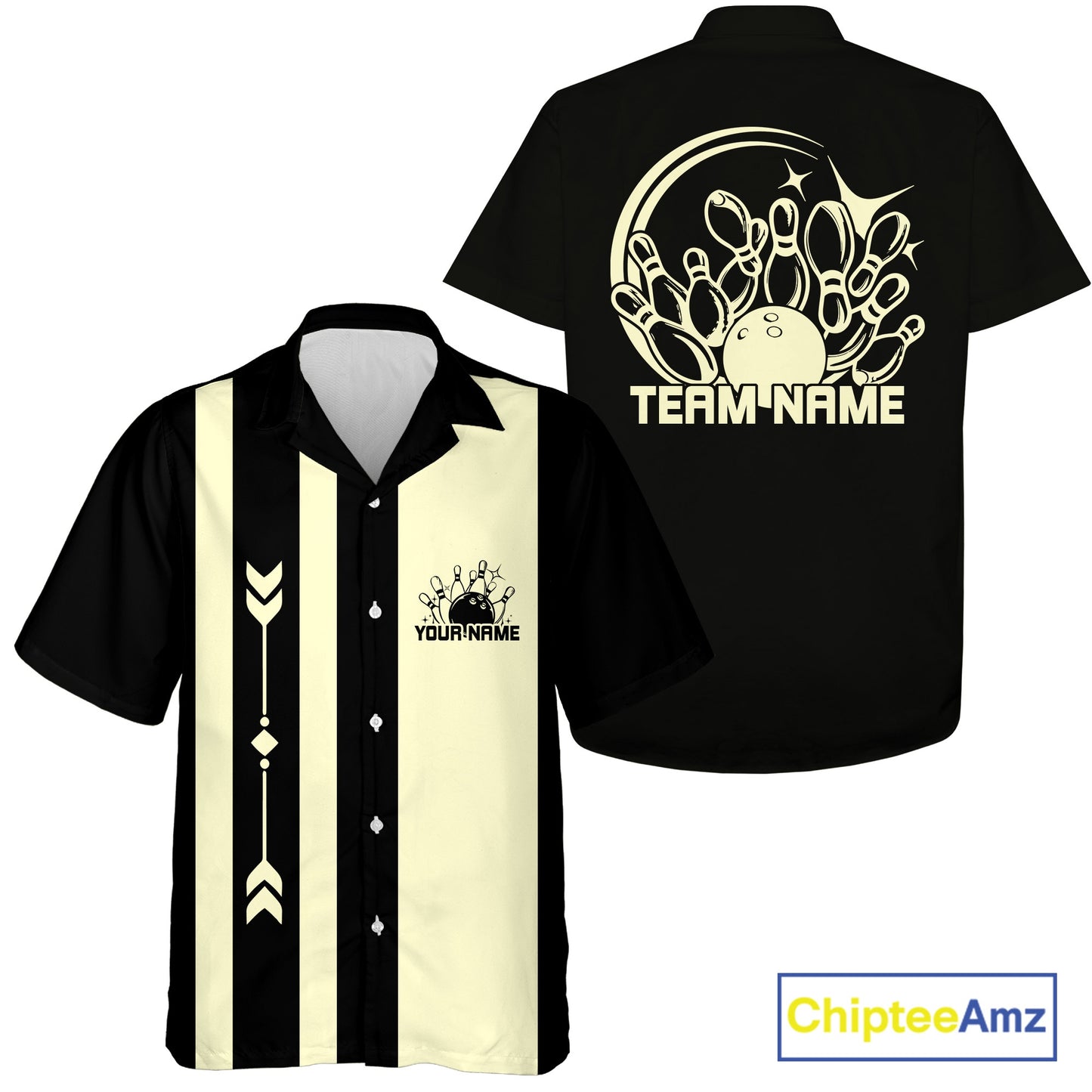 Custom Classic Vintage Bowling Team Shirts, 50S Retro Bowling Button Up ShirtIPHW10875