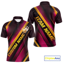 Load image into Gallery viewer, Custom Pink And Gold Bowling Tournament Shirts For Men And Women With Name, Bowler Outfit IPHW10646