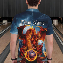 Load image into Gallery viewer, Custom Blue Thunder Lightning Flame Dragon Bowling Polo Team Shirts For Men IPHW8306
