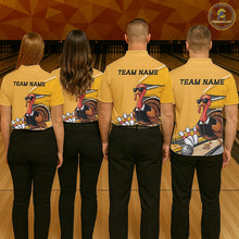 Load image into Gallery viewer, Custom Yellow Funny Turkey Bowling Team Shirts For Men, Thanksgiving Bowler Outfits IPHW7885