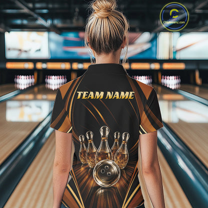 Custom Wine Bowling Women Polo Shirts, Wine Lovers Bowling Team Jersey IPHW11827
