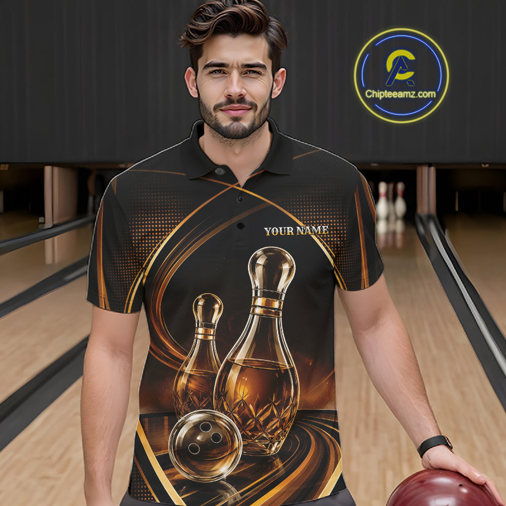Custom Wine Bowling Men Polo Shirts, Wine Lovers Bowling Team Jersey IPHW11828