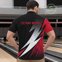 Load image into Gallery viewer, Black And Red Custom Bowling Jerseys, Bowling Team Shirts For Men Bowling Tournament Outfits IPHW7706