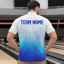 Load image into Gallery viewer, Custom Blue Bowling Team Quarter-Zip Shirts For Men, Bowling Tournament Bowling League Shirt IPHW8537