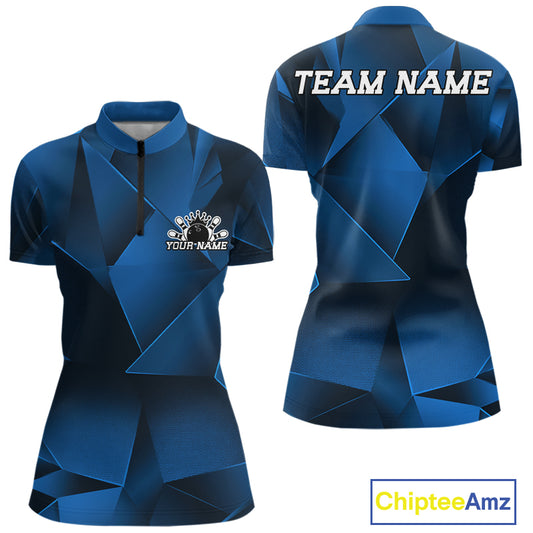 Blue sports jersey with geometric design, customizable text, and Chiptee Amz branding.