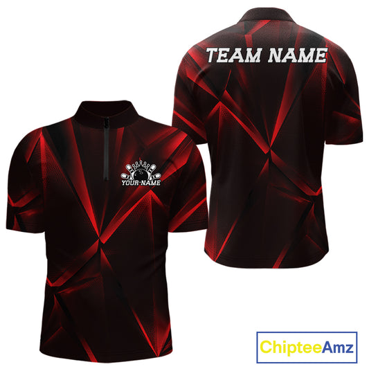 Black and red sports jersey with customizable text on a white background