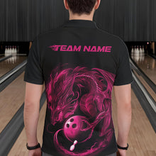 Load image into Gallery viewer, Custom Black And Pink Dragon Bowling Shirts, Bowling League Shirt Dragon Men Jersey IPHW10703