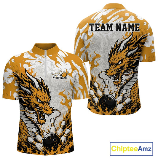 Bowling jersey with dragon design on a white background, featuring 'Chiptee Amz' branding.