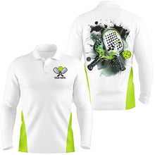 Load image into Gallery viewer, Custom Watercolor Pickleball Polo Shirts, Men'S Pickleball Outfits Pickleball Gifts | Green IPHW6932