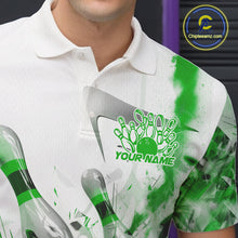 Load image into Gallery viewer, Custom Black And Green Men Bowling Team Shirts, Bowling League Shirt Bowlers Outfit IPHW10783