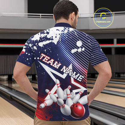 Custom Texas Flag Bowling Team Jerseys, Texas Bowling Men Quarter Zip Shirt IPHW11641