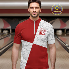 Load image into Gallery viewer, Custom White And Red Retro Style Bowling Team Shirts For Men And Women, Bowling Jerseys IPHW10602