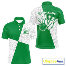 Load image into Gallery viewer, Custom White And Green Retro Style Bowling Team Shirts For Men And Women, Bowling Jerseys IPHW10604