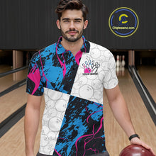 Load image into Gallery viewer, Custom Blue And Pink Camo Bowling Team Shirts For Men And Women, Camouflage Bowler Outfit IPHW10606